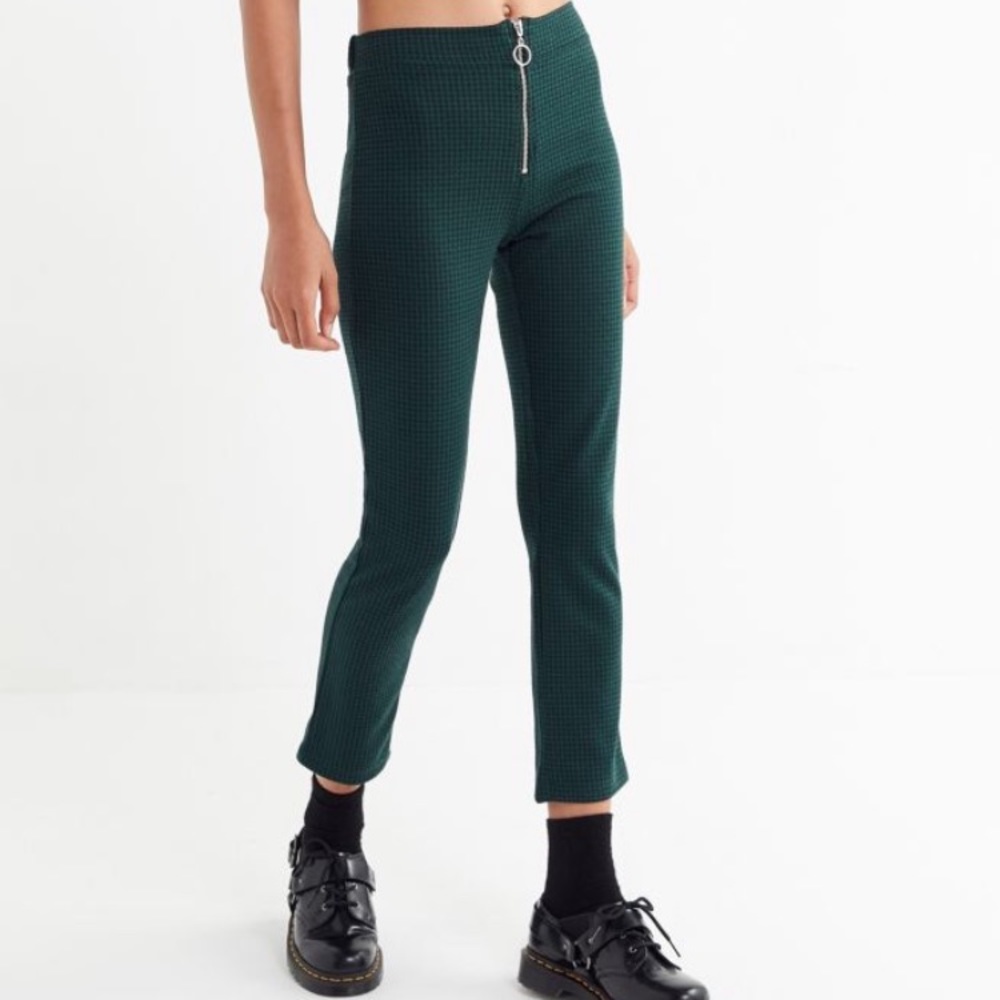 Urban Outfitters Jaxson Houndstooth Zip Front Pant